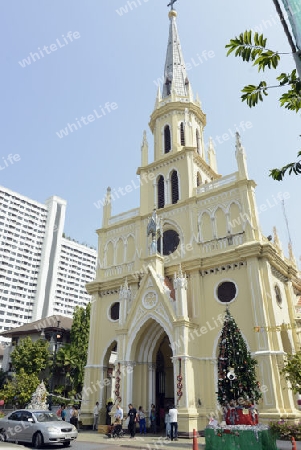 Die Rosenkranz Kirche an Weihnachten im Stadtteil Bangrak am Mae Nam Chao Phraya River in der Hauptstadt Bangkok von Thailand in Suedostasien.