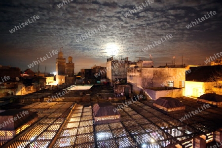 The Medina of old City in the historical Town of Fes in Morocco in north Africa.