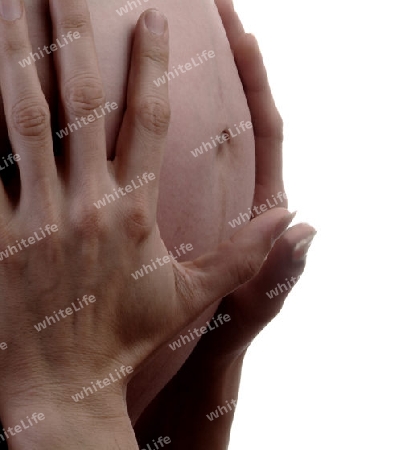 hand auf schwangerem Bauch