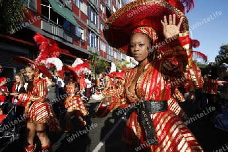 the carneval in the city of Las Palmas on the Island Gran Canary on the Canary Island of Spain in the Atlantic Ocean. 