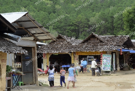 Ein kleines Chinesisches Restaurant in Mae Aw im Grenzgebiet zu Burma beim Dorf Mae Hong Son im norden von Thailand in Suedostasien.