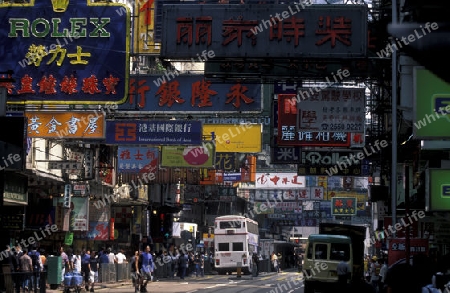 the road szene in central Hong Kong in the south of China in Asia.