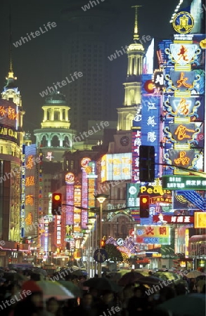 the Nanjing Dong Lu road in the City of Shanghai in china in east asia. 