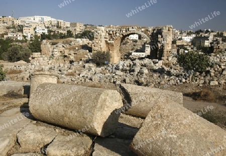 the Roman Ruins of Jerash in the north of Amann in Jordan in the middle east.