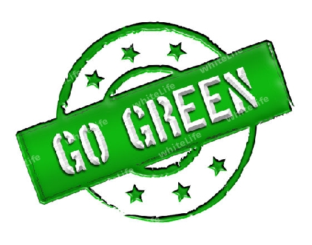 Sign, symbol, stamp or icon for your presentation, for websites and many more named GO GREEN