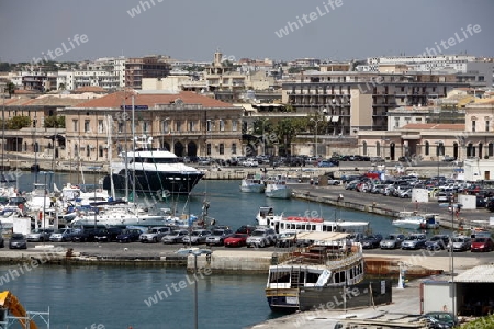 the old Town of Siracusa in Sicily in south Italy in Europe.