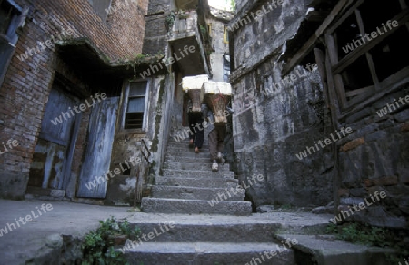 in the village of Badong on the yangzee river in the three gorges valley up of the three gorges dam projecz in the province of hubei in china.