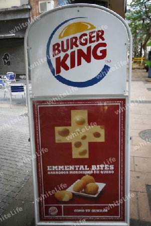 burger King with swiss cheese in the City Santa Cruz de Tenerife on the Island of Tenerife on the Islands of Canary Islands of Spain in the Atlantic.  