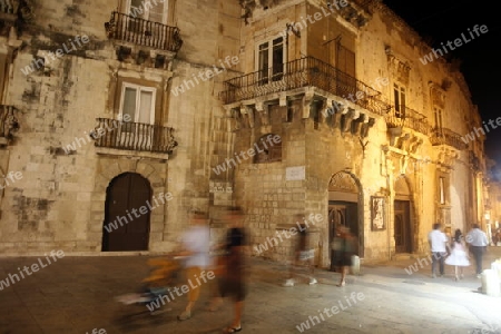 the old Town of Siracusa in Sicily in south Italy in Europe.