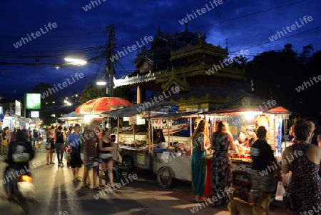 Eine Strassenkueche im Dorf  Pai im norden von Thailand in Suedostasien.