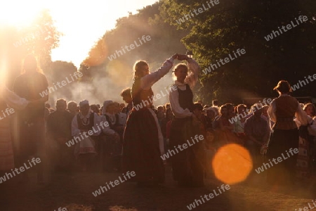 a Summer Festival in a Parc in the old City of Vilnius in the Baltic State of Lithuania,  