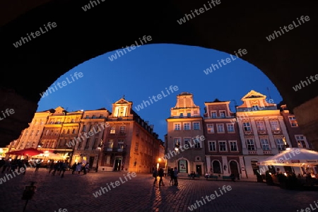 Der Stray Rynek Platz  in der Altstadt von Poznan im westen von Polen.  