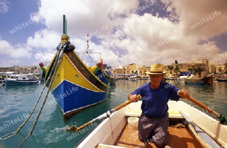 The Fishing Village of Marsaxlokk on the eastcoast of Malta in Europe.