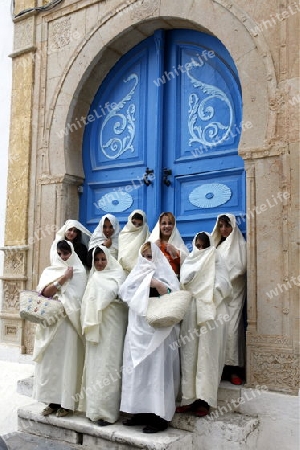 Afrika, Tunesien, Tunis, Sidi Bou Said, Altstadt, Frau
