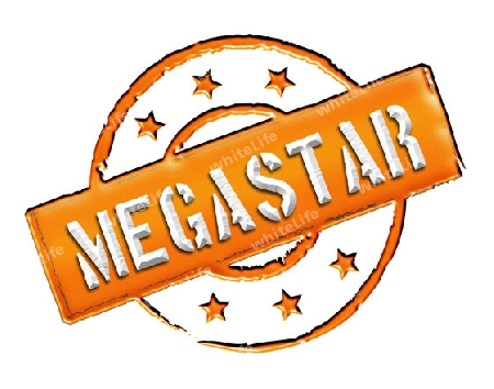 Sign, symbol, stamp or icon for your presentation, for websites and many more named MEGASTAR