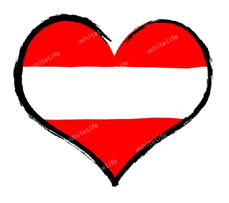 Austria - The beloved country as a symbolic representation as heart - Das geliebte Land als symbolische Darstellung als Herz