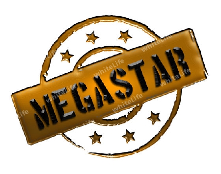 Sign, symbol, stamp or icon for your presentation, for websites and many more named MEGASTAR