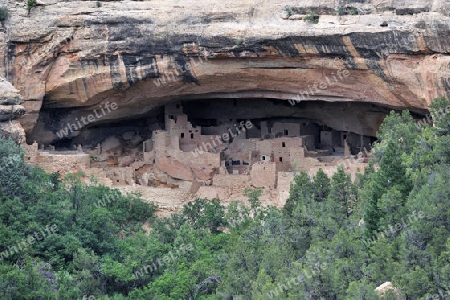 "Cliff Palace"  der indianischen Ureinwohner, ca. 800 Jahre alt, Mesa Verda NP, UNESCO Weltkulturerbe, Colorado, USA