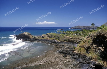 the landscape on the coast of the village Moya on the Island of Anjouan on the Comoros Ilands in the Indian Ocean in Africa.   