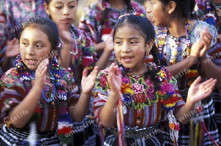 people in traditional clotes in the Village of  Chichi or Chichicastenango in Guatemala in central America.   