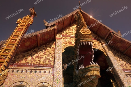 Der Wat Jet Yot in der Altstadt von Chiang Rai in der Provinz chiang Rai im Norden von Thailand in Suedostasien.