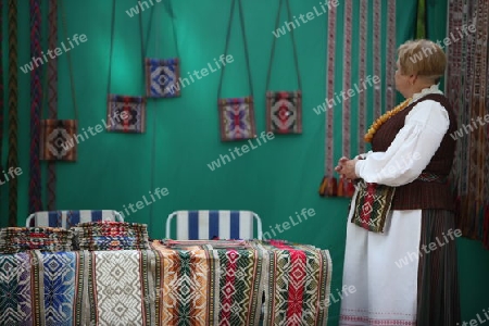 The Market at the Summer Festival in a Parc in the old City of Vilnius in the Baltic State of Lithuania,  