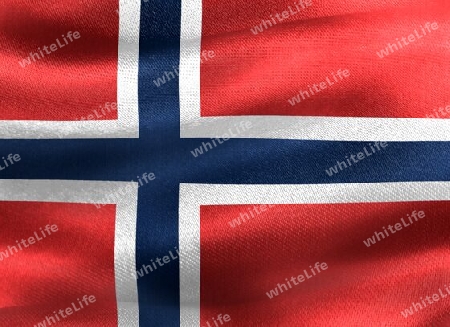 3D-Illustration of a Svalbard and Jan Mayen flag - realistic waving fabric flag.