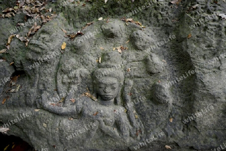 The Tempel Ruin of  Kbal Spean 50 Km northeast of in the Temple City of Angkor near the City of Siem Riep in the west of Cambodia.