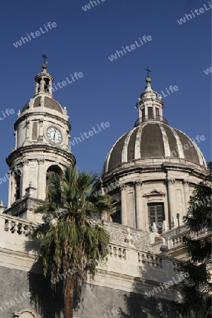 the Dom Sant Agata at the Piazza del Duomo in the old Town of Catania in Sicily in south Italy in Europe.