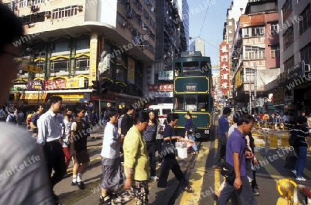 the road szene in central Hong Kong in the south of China in Asia.