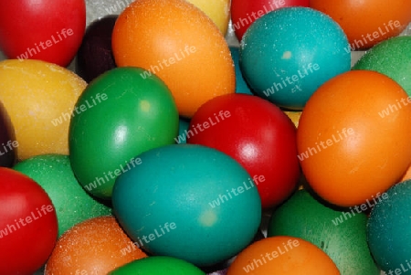 Colourful painted Easter eggs