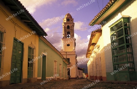 the church the old Town of the Village of trinidad on Cuba in the caribbean sea.