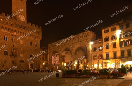 Palazzo Vecchio in Florenz bei Nacht