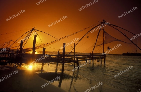 The fishingnet near the city ofi Kochi in the province Kerala in India.