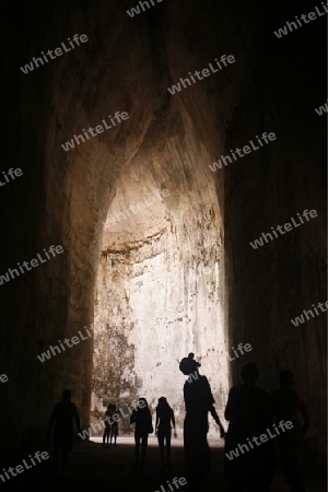 the Grotta dei Cordari near the town of Siracusa in Sicily in south Italy in Europe.