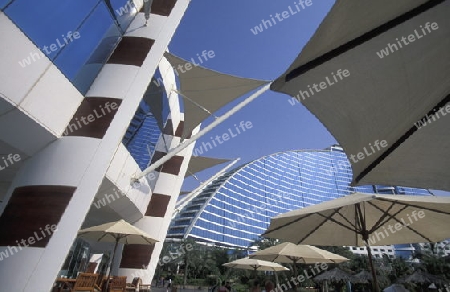 the Jumeira Beach Hotel in the city of Dubai in the Arab Emirates in the Gulf of Arabia.