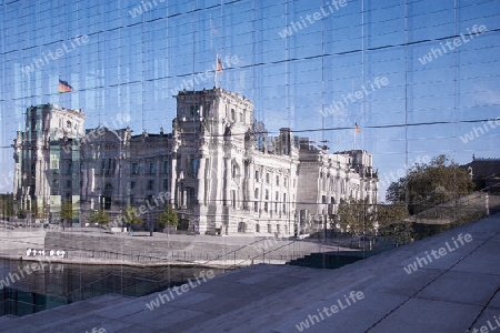 Glas, Spiegelung, Reichstag, Fassade