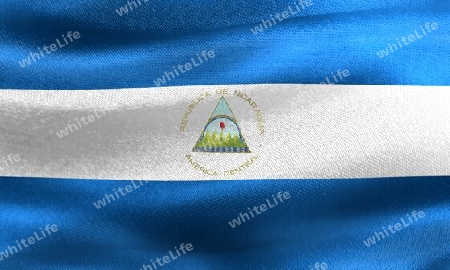 Nicaragua flag - realistic waving fabric flag