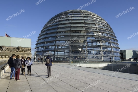 Reichstagskuppel und Dachterasse, Reichstag Berlin, Architekt Sir Norman Foster, Berlin, Deutschland, Europa