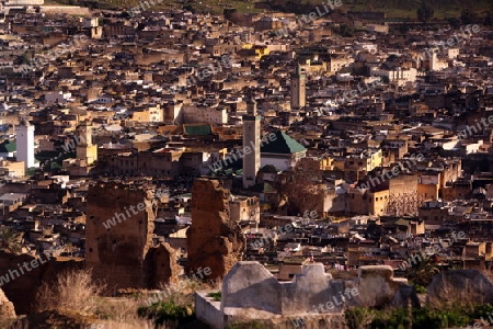 The Medina of old City in the historical Town of Fes in Morocco in north Africa.