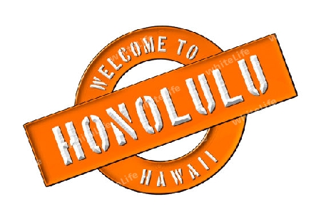 Illustration of WELCOME TO HONOLULU as Banner for your presentation, website, inviting...