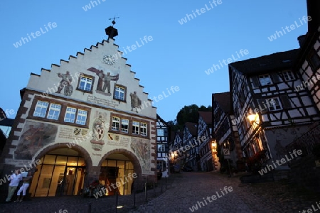 the old town of the villige Schiltach in the Blackforest in the south of Germany in Europe.