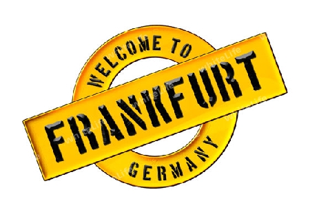 Illustration of WELCOME TO FRANKFURT as Banner for your presentation, website, inviting...