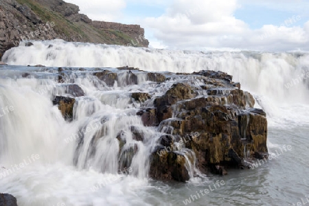 Der S?dwesten Islands, Der "Goldene Wasserfall" Gulfoss im "Goldenen Zirkel"