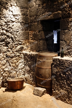 a wine farm in the centre of the Island of Lanzarote on the Canary Islands of Spain in the Atlantic Ocean.
