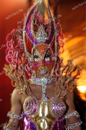 the carneval in the city of Las Palmas on the Island Gran Canary on the Canary Island of Spain in the Atlantic Ocean. 