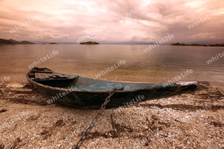 Europa, Osteuropa, Balkan. Montenegro, Skadar, See, Landschaft, Murici, Strand, Beach, Fischerboot,    