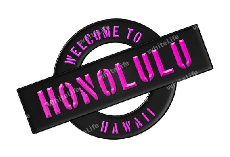 Illustration of WELCOME TO HONOLULU as Banner for your presentation, website, inviting...