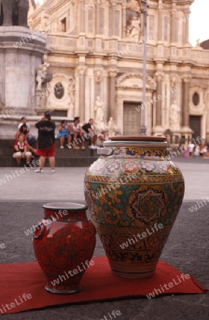 the Dom Sant Agata at the Piazza del Duomo in the old Town of Catania in Sicily in south Italy in Europe.