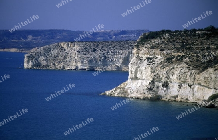 Die Landschaft und Kueste des Kap Greco bei Ayia Napa im suedwesten von Zypern im Mittelmeer. 